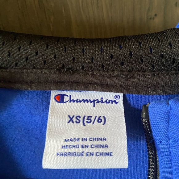 Champion Blue and Black Zip-Up Hoodie for Kids size XS (5/6) - Picture 2 of 9
